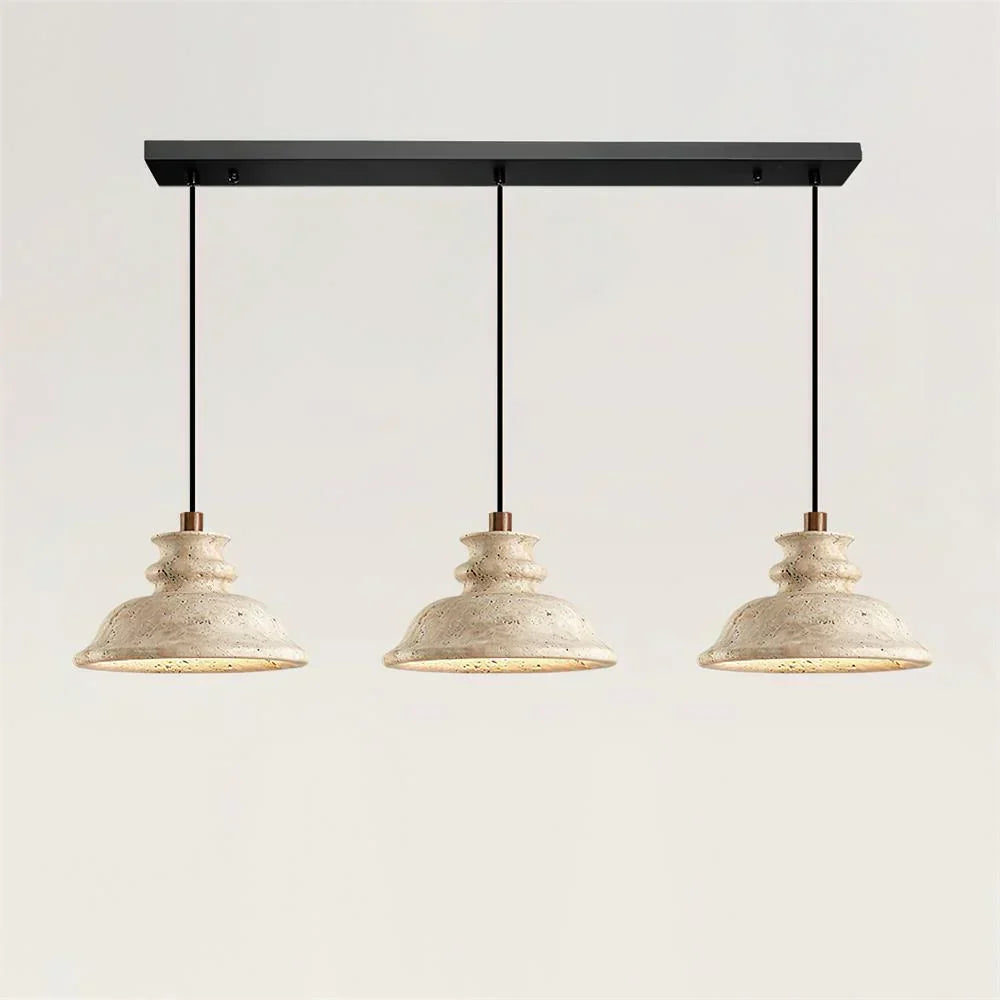 Maja Wabi-Sabi Travertine Bell Pendant Light | Natural Stone Hanging Lamp