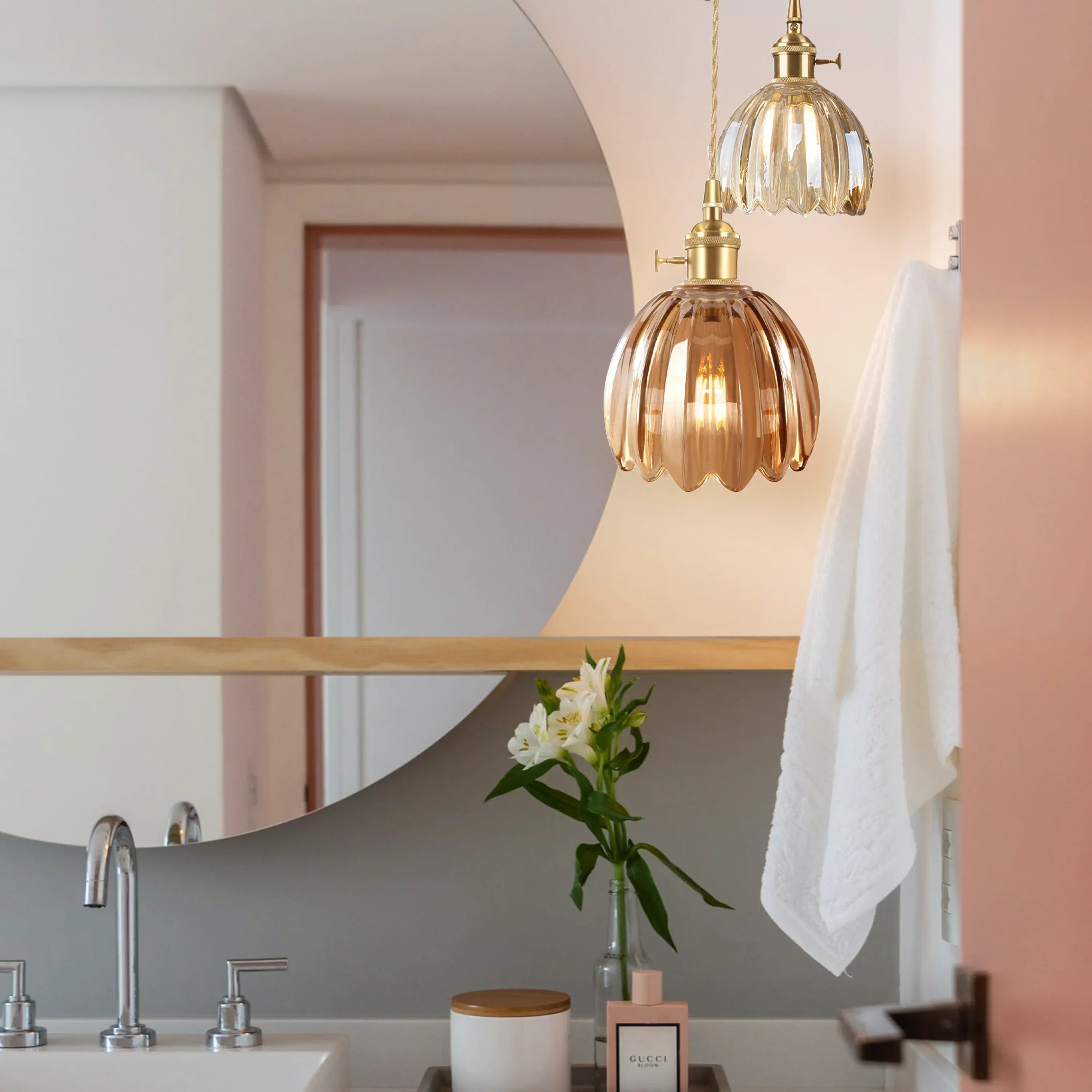 Marlee Petite Glass Flower Pendant Light | Elegant Floral Glass Chandelier