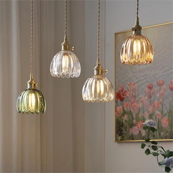 Marlee Petite Glass Flower Pendant Light | Elegant Floral Glass Chandelier