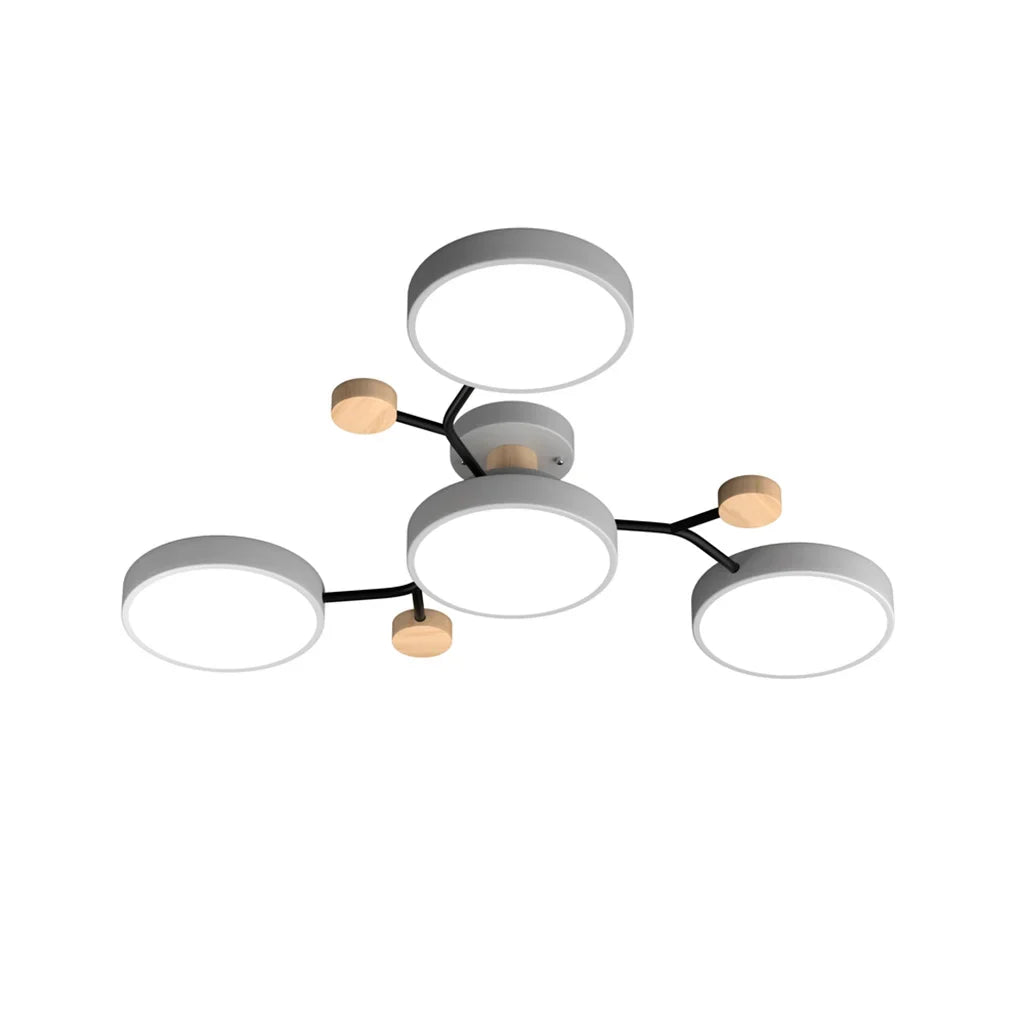 Murray Macaron LED Molecular Ceiling Light - Modern Wood & Metal Design