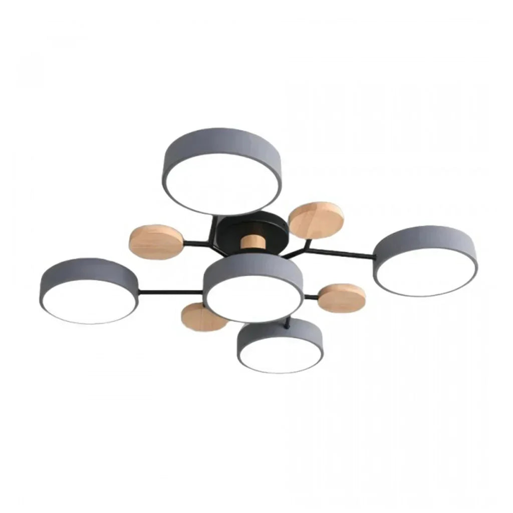 Murray Macaron LED Molecular Ceiling Light - Modern Wood & Metal Design