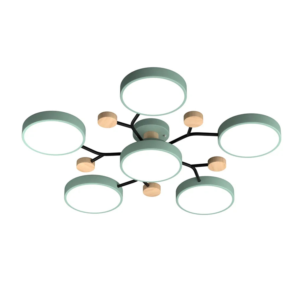 Murray Macaron LED Molecular Ceiling Light - Modern Wood & Metal Design