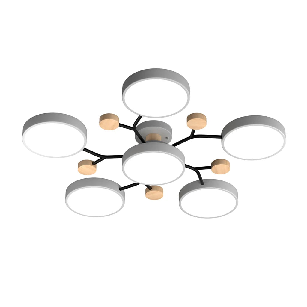 Murray Macaron LED Molecular Ceiling Light - Modern Wood & Metal Design