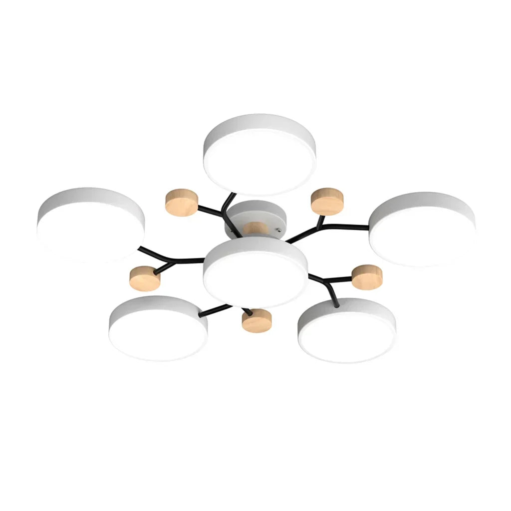 Murray Macaron LED Molecular Ceiling Light - Modern Wood & Metal Design