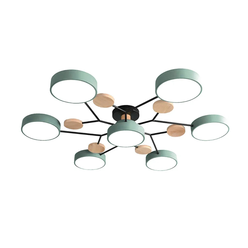 Murray Macaron LED Molecular Ceiling Light - Modern Wood & Metal Design