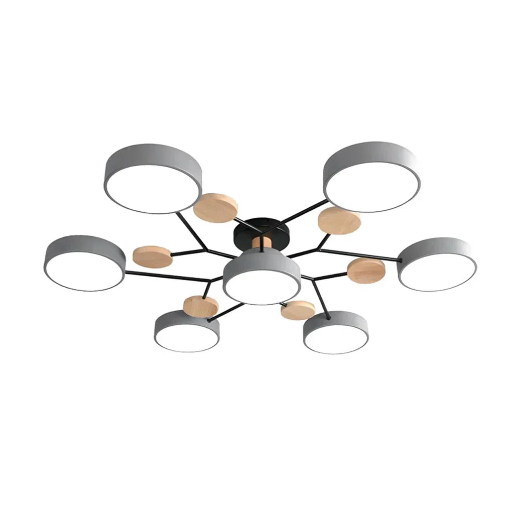 Murray Macaron LED Molecular Ceiling Light - Modern Wood & Metal Design