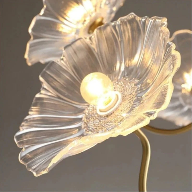 Nivara Lotus Leaf Glass Ceiling Light | Vintage Pastoral Flush Mount