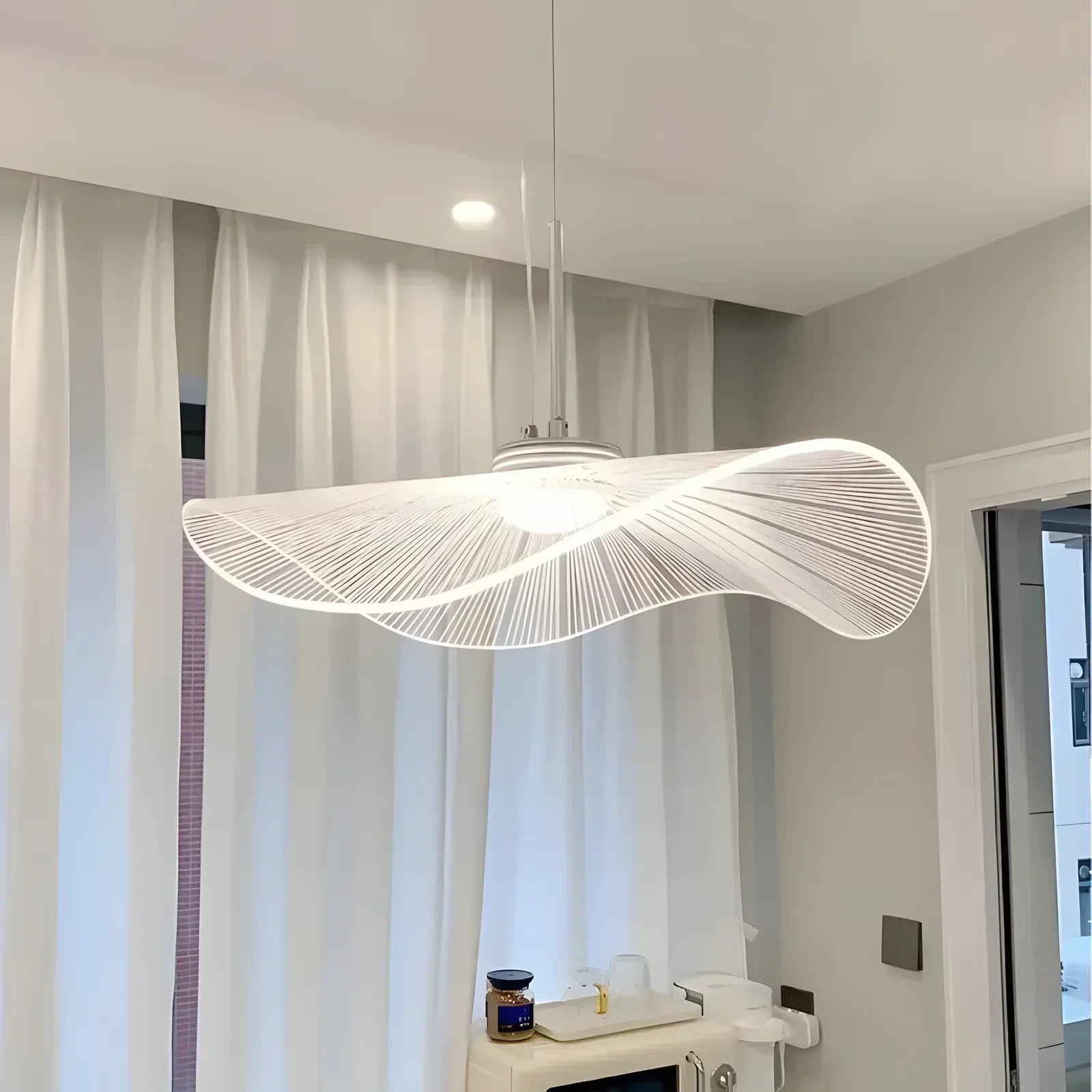 Anwen Nordic Lotus Leaf LED Pendant Light - Modern Acrylic Chandelier