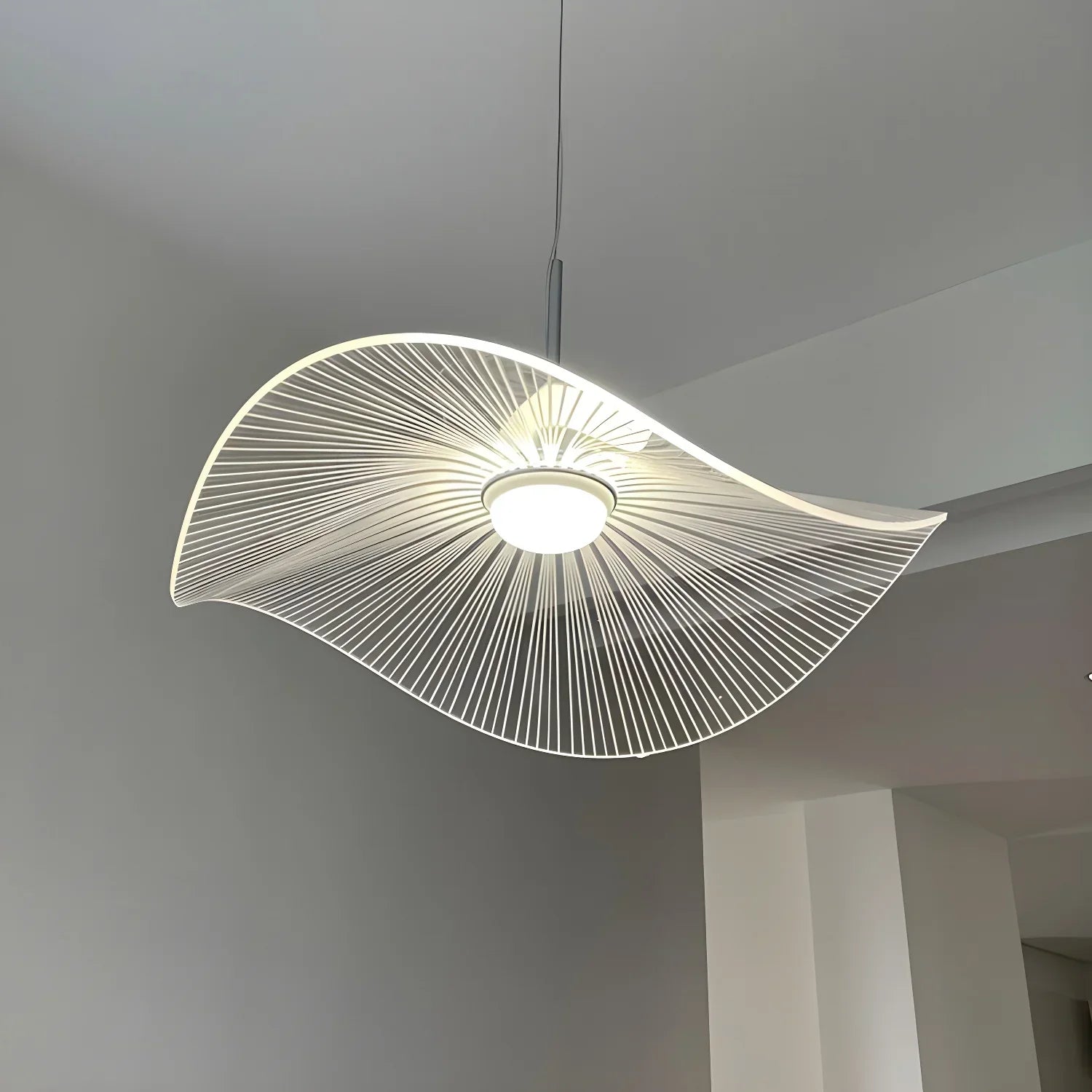 Anwen Nordic Lotus Leaf LED Pendant Light - Modern Acrylic Chandelier