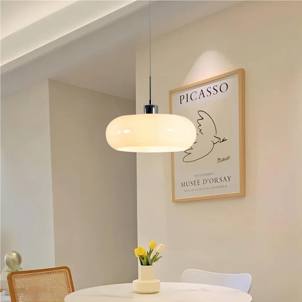 Kieran Bauhaus Glass Pendant Light | Modern Mid-Century Hanging Lamp