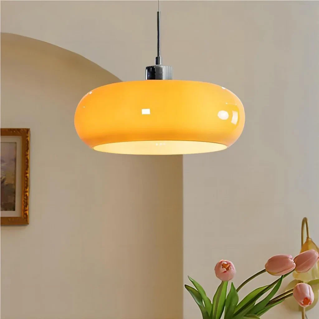 Kieran Bauhaus Glass Pendant Light | Modern Mid-Century Hanging Lamp