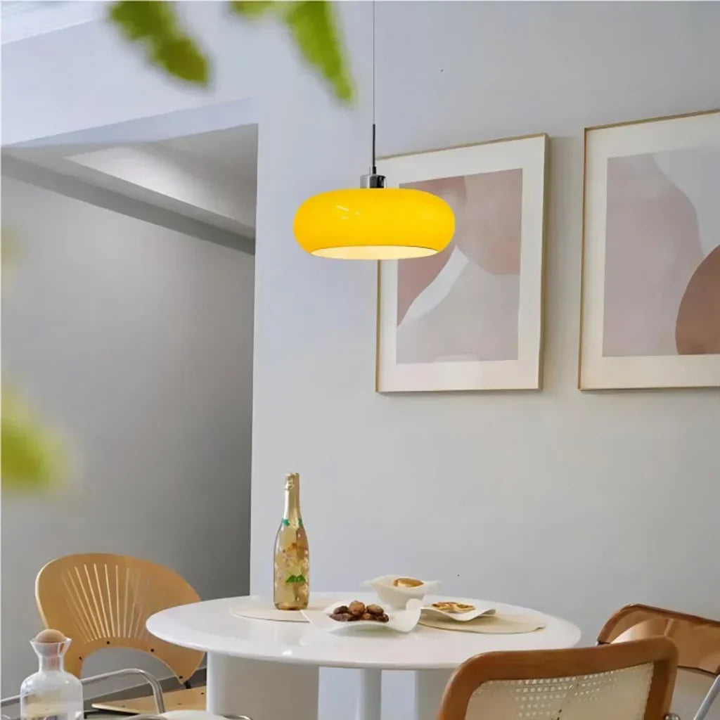 Kieran Bauhaus Glass Pendant Light | Modern Mid-Century Hanging Lamp