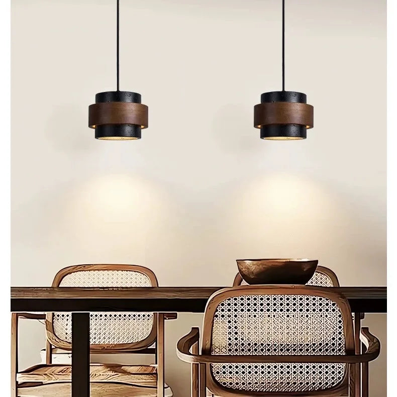 Orvina Travertine Pendant Light - Japandi Wabi-Sabi Stone Kitchen Island Lamp