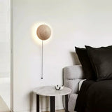Ralvion Nordic Travertine Round Wall Light - Natural Stone Minimalist Sconce