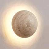Ralvion Nordic Travertine Round Wall Light - Natural Stone Minimalist Sconce