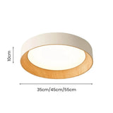 Ronan Minimalist Round LED Flush Mount Ceiling Light | Modern Wood Finish