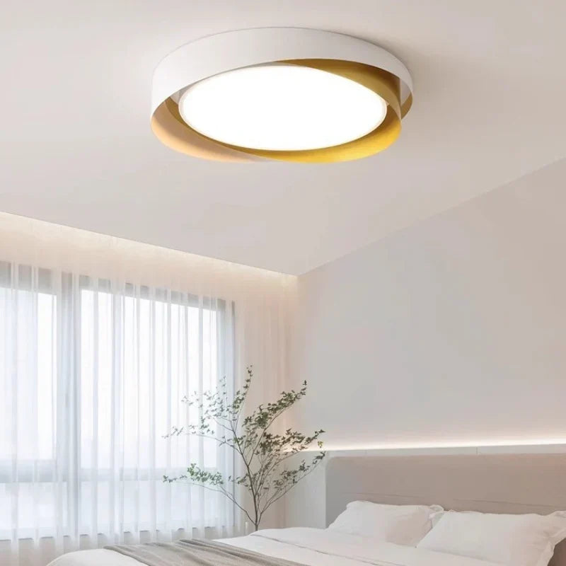 Solvane Minimalist Double Ring LED Ceiling Light | Modern Flush Mount Lamp