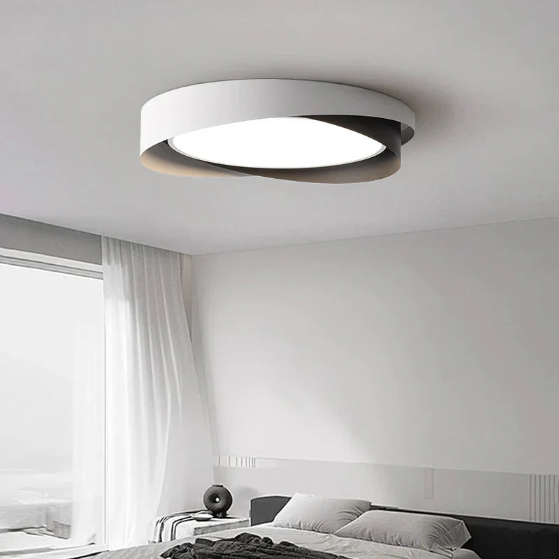 Solvane Minimalist Double Ring LED Ceiling Light | Modern Flush Mount Lamp