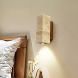 Sylvenna Vintage Column Travertine Wall Light | Natural Stone Sconce