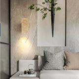 Sylvenna Vintage Column Travertine Wall Light | Natural Stone Sconce
