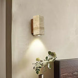 Sylvenna Vintage Column Travertine Wall Light | Natural Stone Sconce