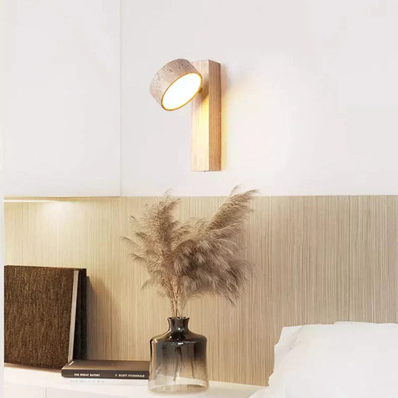 Thales Travertine Rotatable Wall Lamp - Japandi Natural Stone Sconce