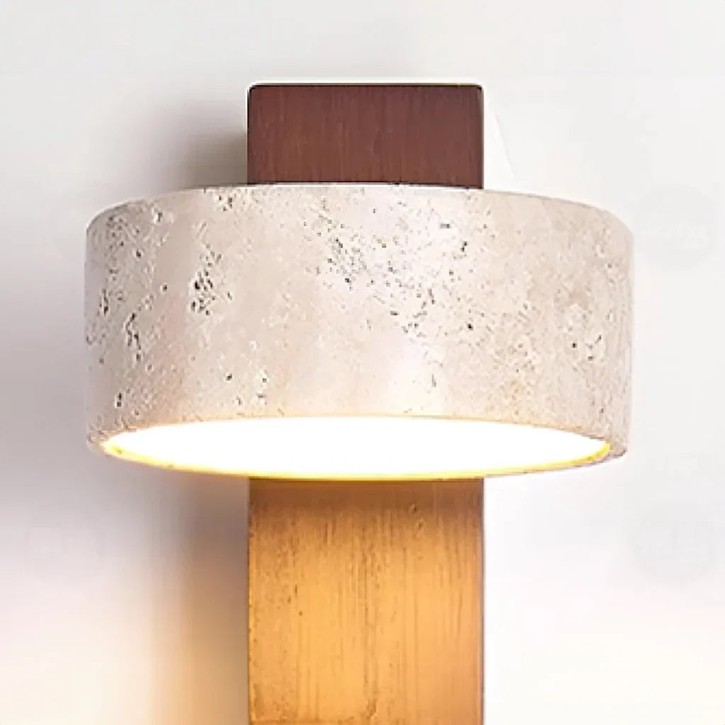 Thales Travertine Rotatable Wall Lamp - Japandi Natural Stone Sconce