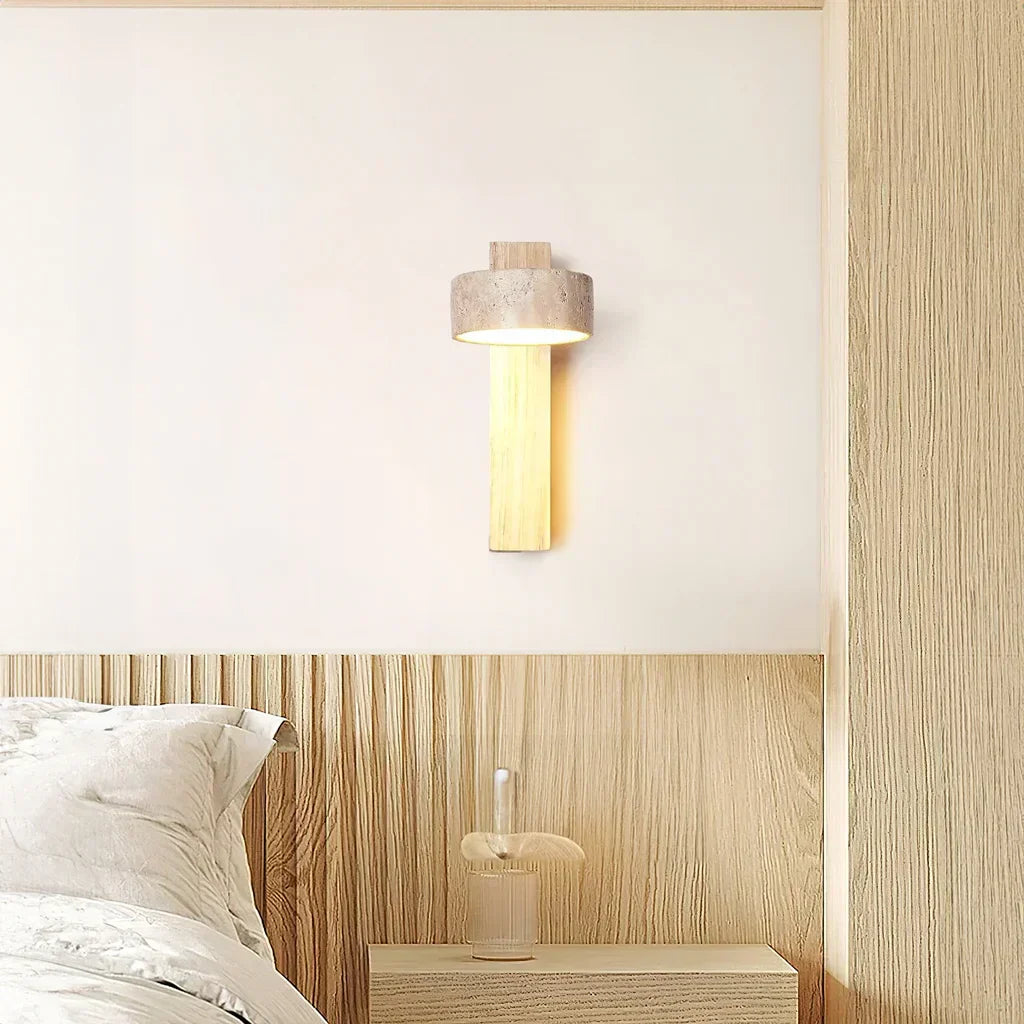 Thales Travertine Rotatable Wall Lamp - Japandi Natural Stone Sconce