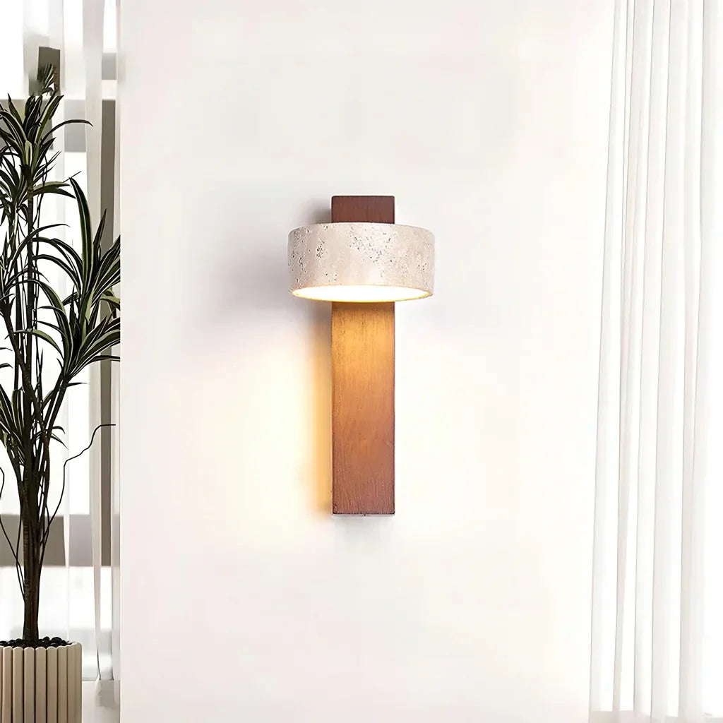 Thales Travertine Rotatable Wall Lamp - Japandi Natural Stone Sconce