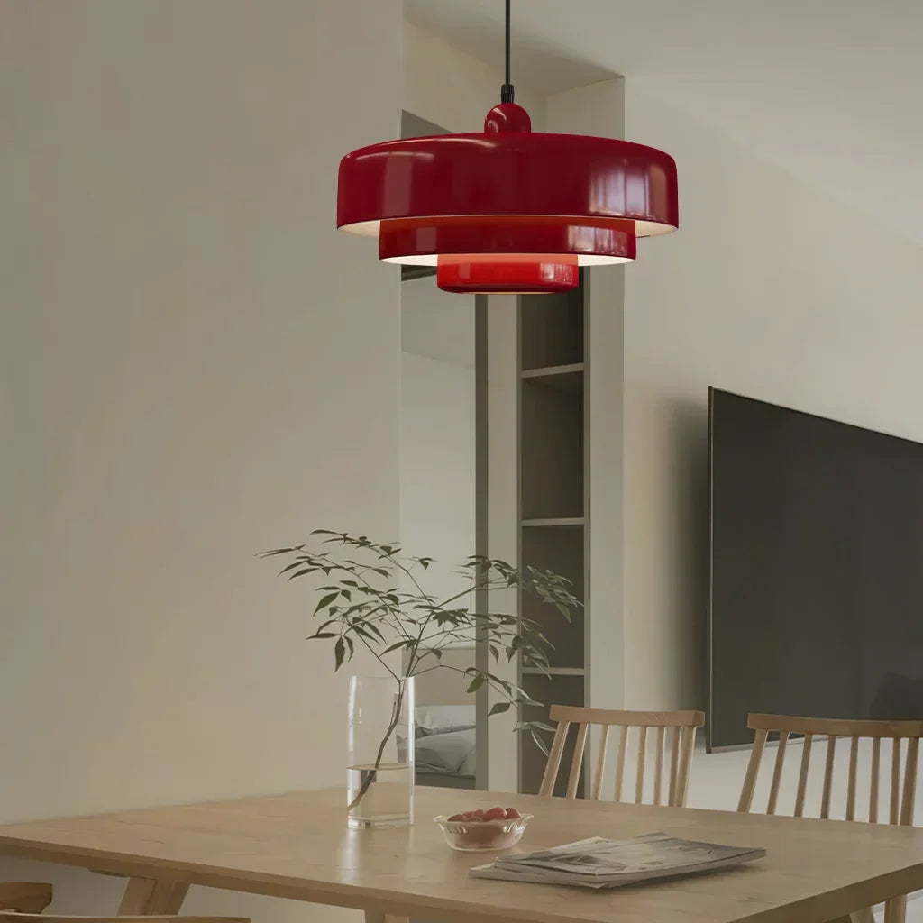 Hind Bauhaus Triple Layer Disc Pendant Light - Modern Macaron Design
