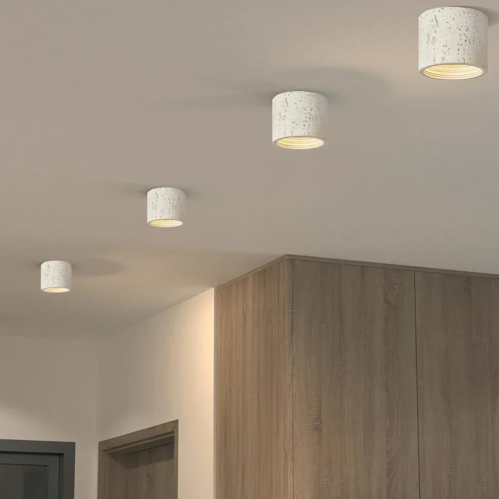 Vaelis Wabi-Sabi Cylindrical Ceiling Lamp - Modern Minimalist Lighting