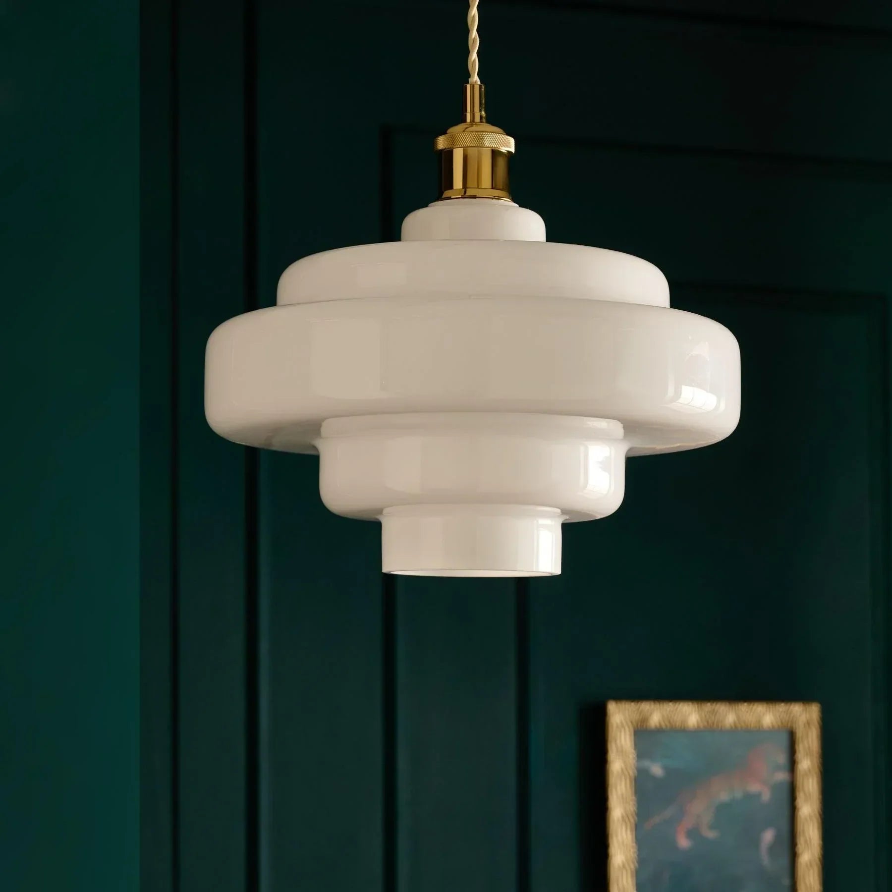 Valenra Macaron Orange Glass Pendant Light | Mid-Century Tiered Lamp