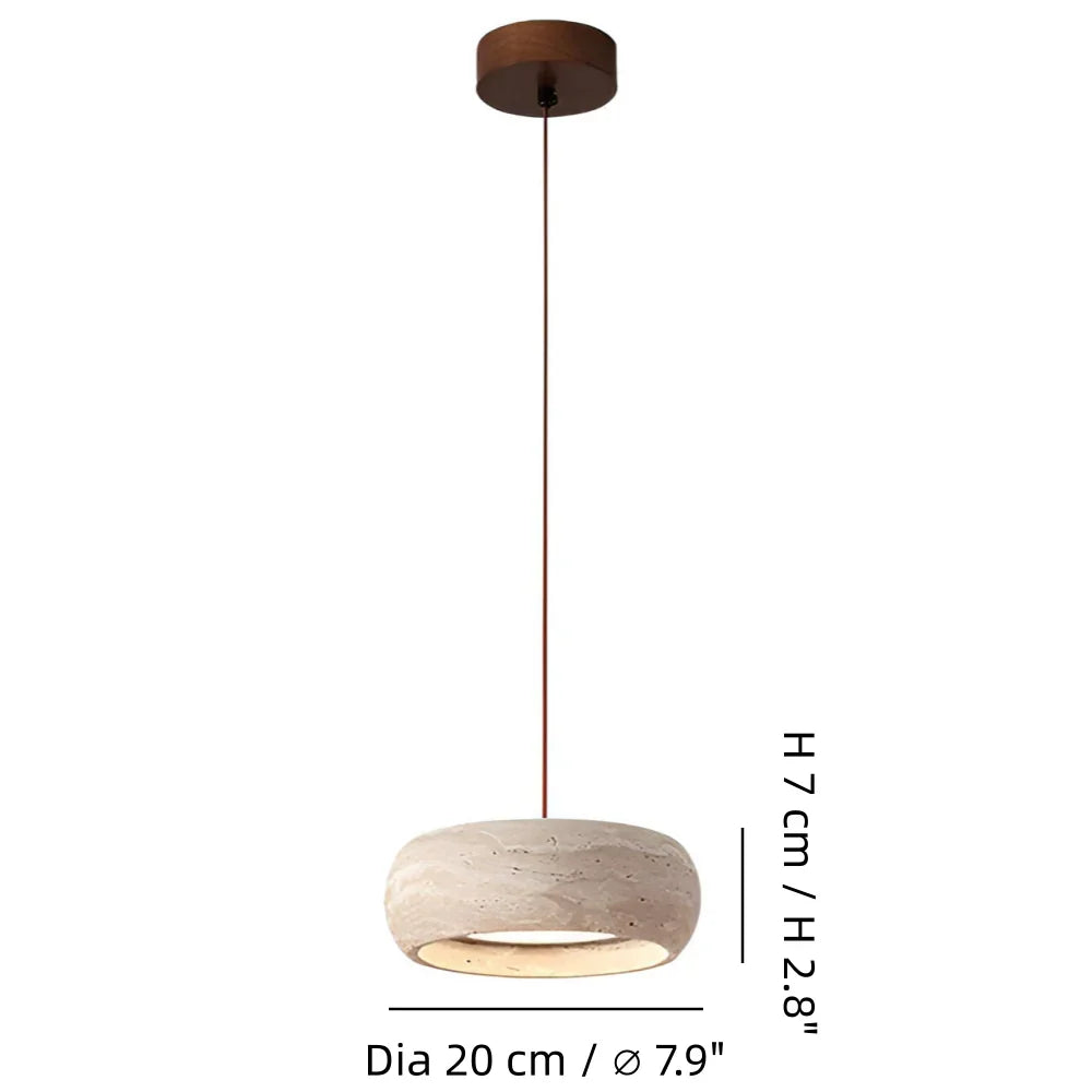 Yannick Wabi Sabi Travertine Pendant Light | Natural Stone Dining Lamp