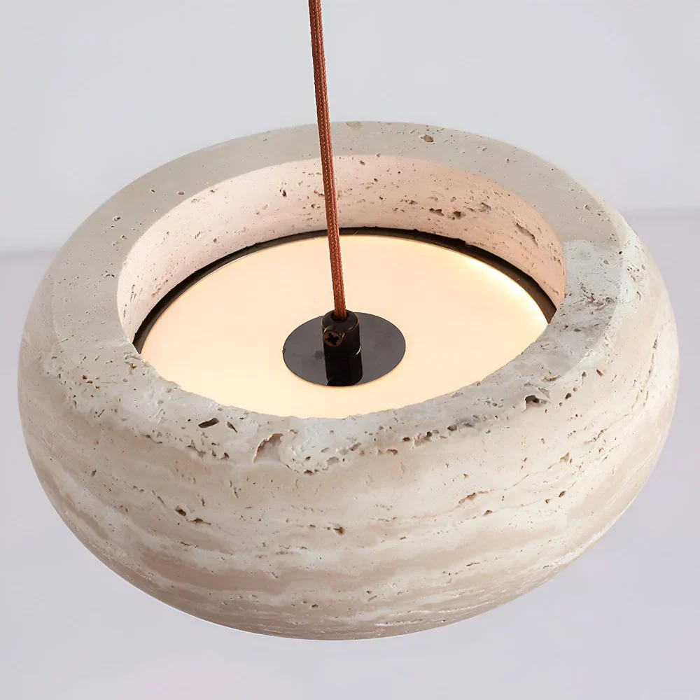Yannick Wabi Sabi Travertine Pendant Light | Natural Stone Dining Lamp