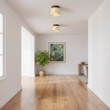 Yetvee Wabi-Sabi Travertine & Wood Ceiling Lamp | Minimalist Lighting