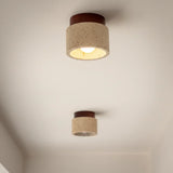 Yetvee Wabi-Sabi Travertine & Wood Ceiling Lamp | Minimalist Lighting