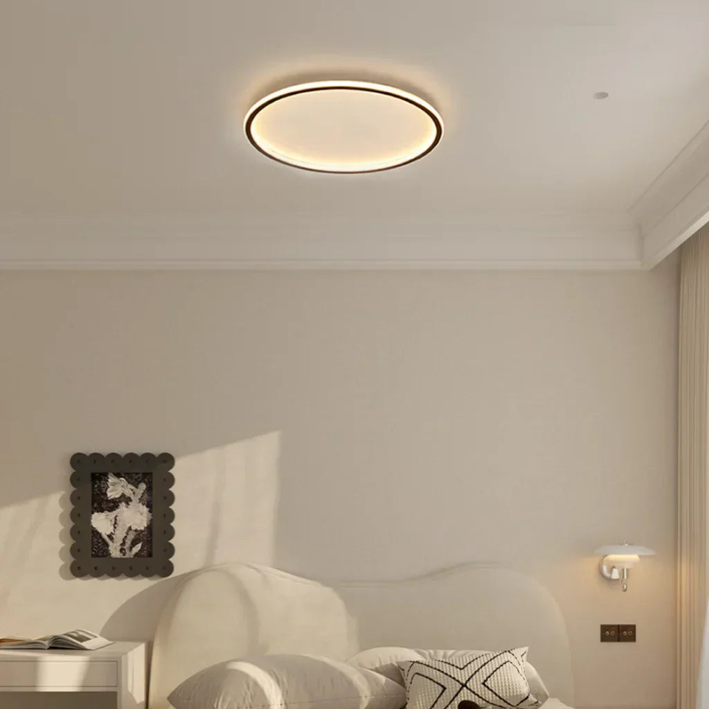 Zev Modern Round Hollow LED Ceiling Light - Minimalist Flush Mount