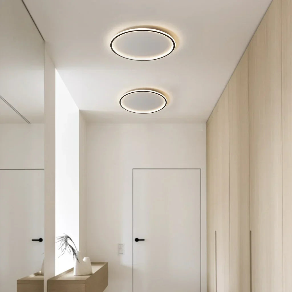 Zev Modern Round Hollow LED Ceiling Light - Minimalist Flush Mount