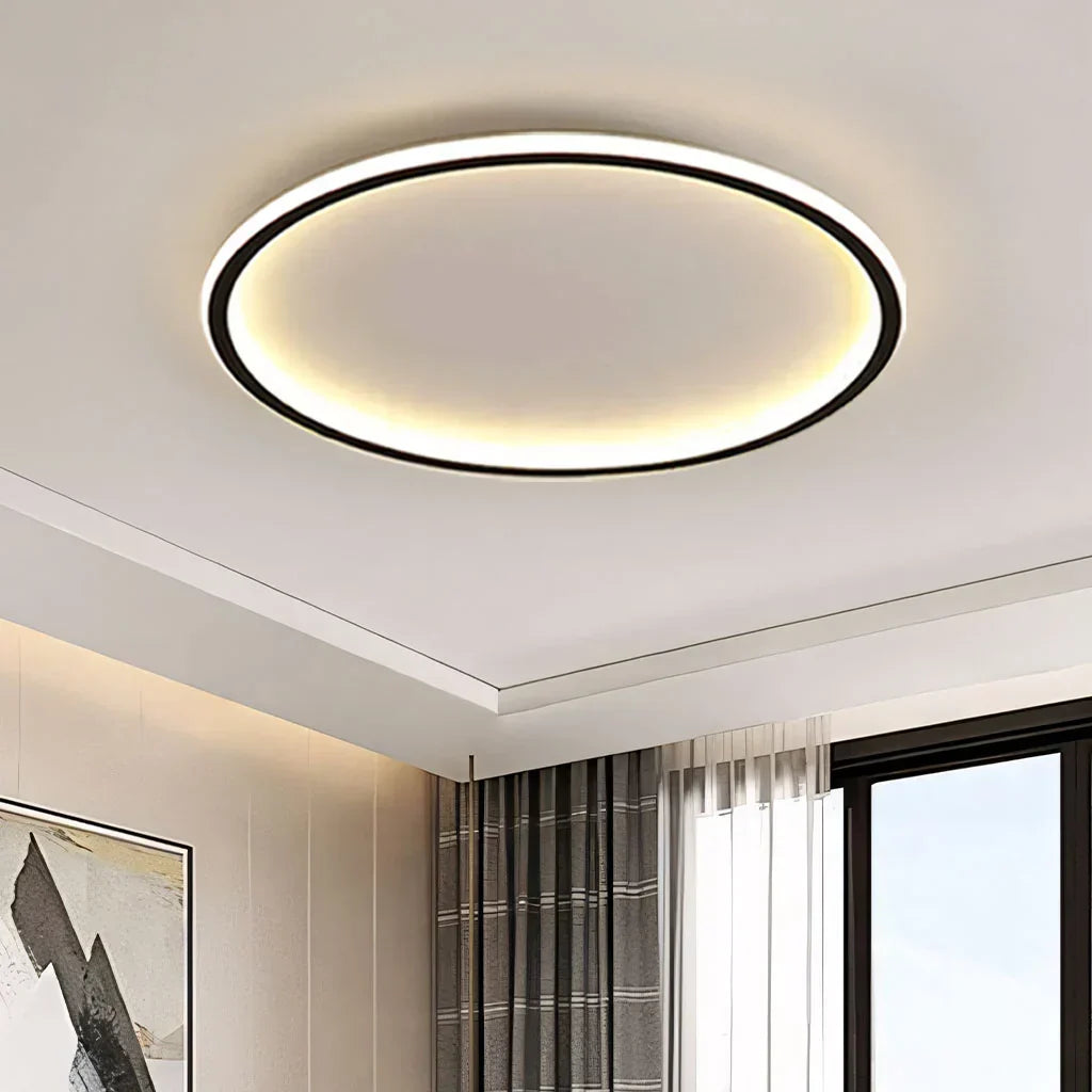 Zev Modern Round Hollow LED Ceiling Light - Minimalist Flush Mount