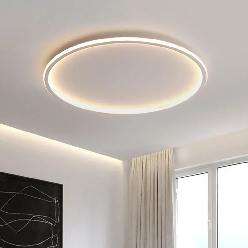 Zev Modern Round Hollow LED Ceiling Light - Minimalist Flush Mount