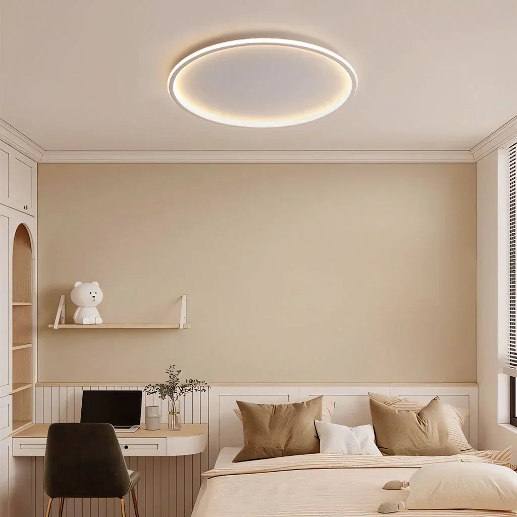 Zev Modern Round Hollow LED Ceiling Light - Minimalist Flush Mount