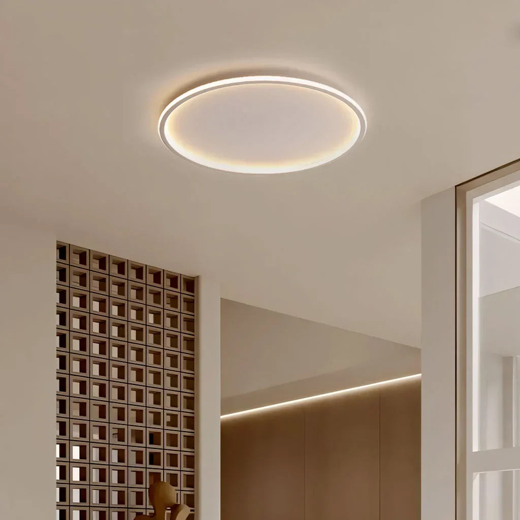 Zev Modern Round Hollow LED Ceiling Light - Minimalist Flush Mount