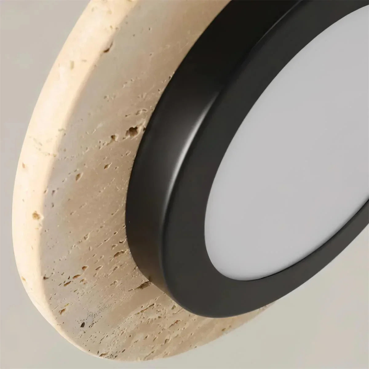 Zola Natural Travertine Pendant Light - Retro Wabi-Sabi LED Ceiling Lamp