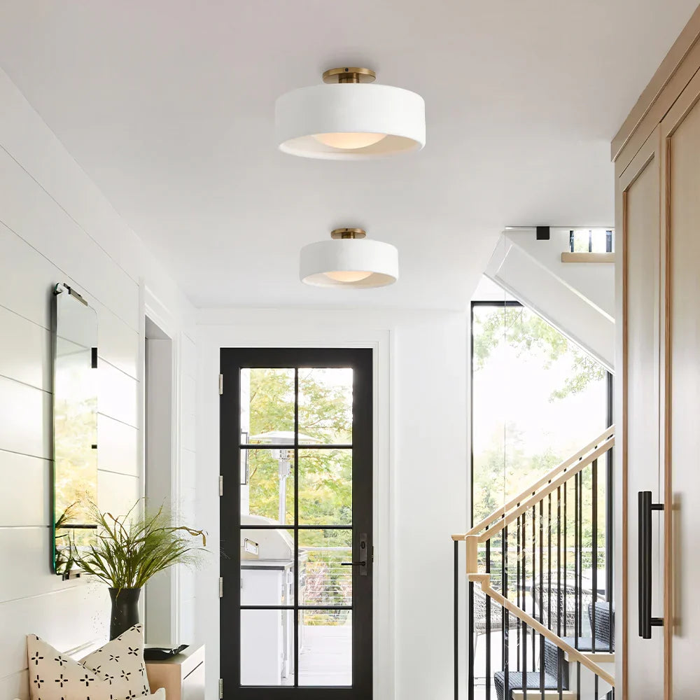 Zora Minimalist Porcelain Ceiling Light | Scandinavian Flush Mount