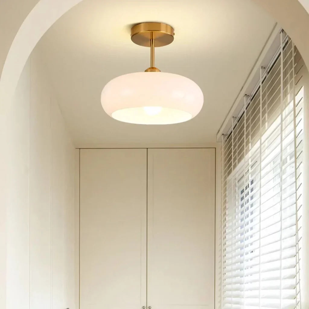 Veda Bauhaus Round Ceiling Light - Mid-Century Modern Flush Mount