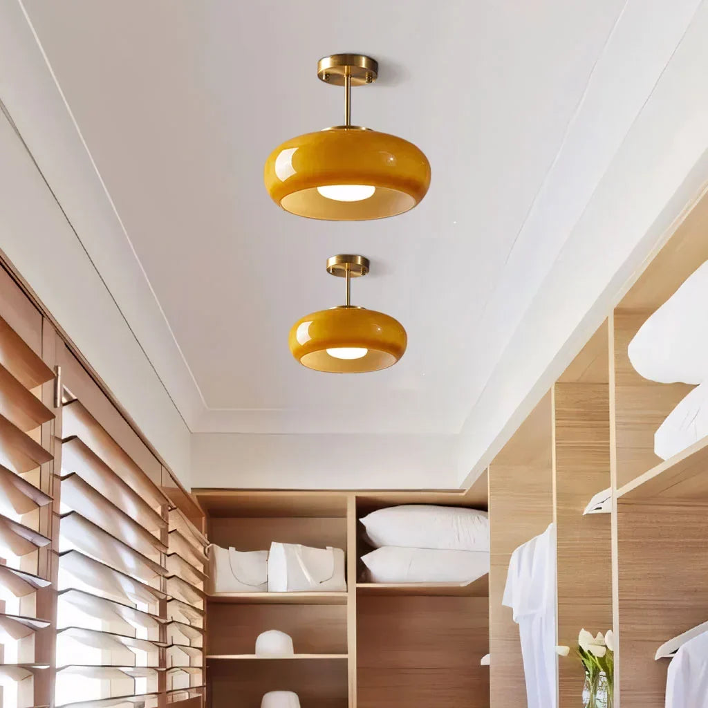 Veda Bauhaus Round Ceiling Light - Mid-Century Modern Flush Mount