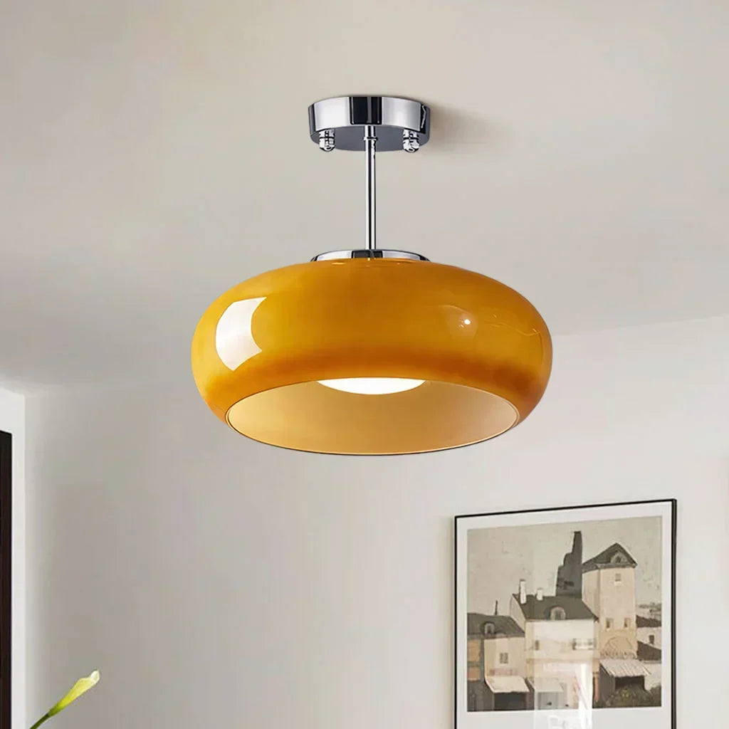 Veda Bauhaus Round Ceiling Light - Mid-Century Modern Flush Mount
