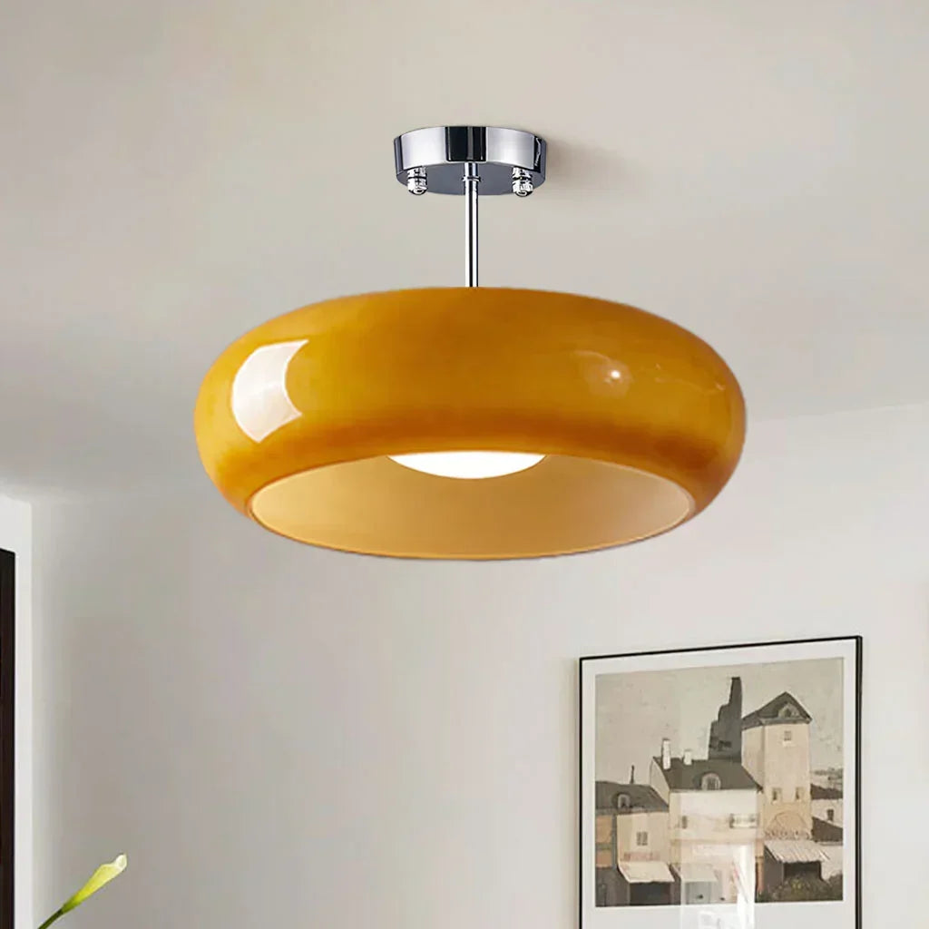 Veda Bauhaus Round Ceiling Light - Mid-Century Modern Flush Mount