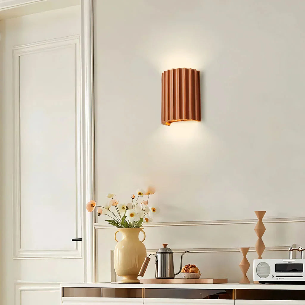 Rhea Resin Ribbed Wall Sconce - Minimalist Modern Interior Wall Lamp