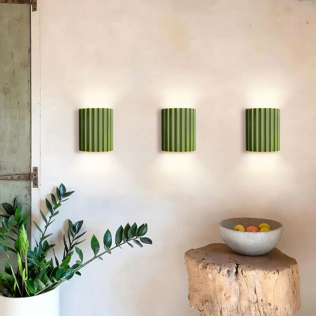 Rhea Resin Ribbed Wall Sconce - Minimalist Modern Interior Wall Lamp